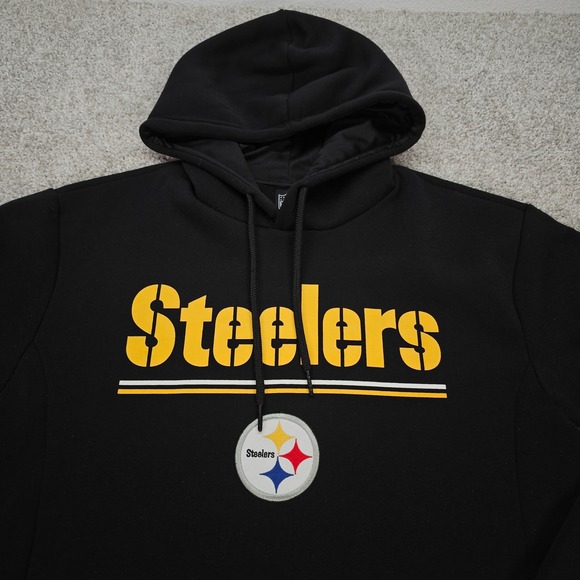 NFL Team Apparel Pittsburgh Steelers Black Hoodie Pullover Womens fitted XL - Picture 1 of 6